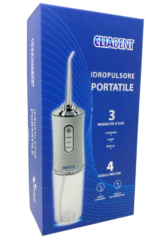 CLIADENT Idropulsore Portatile + 4 ugelli